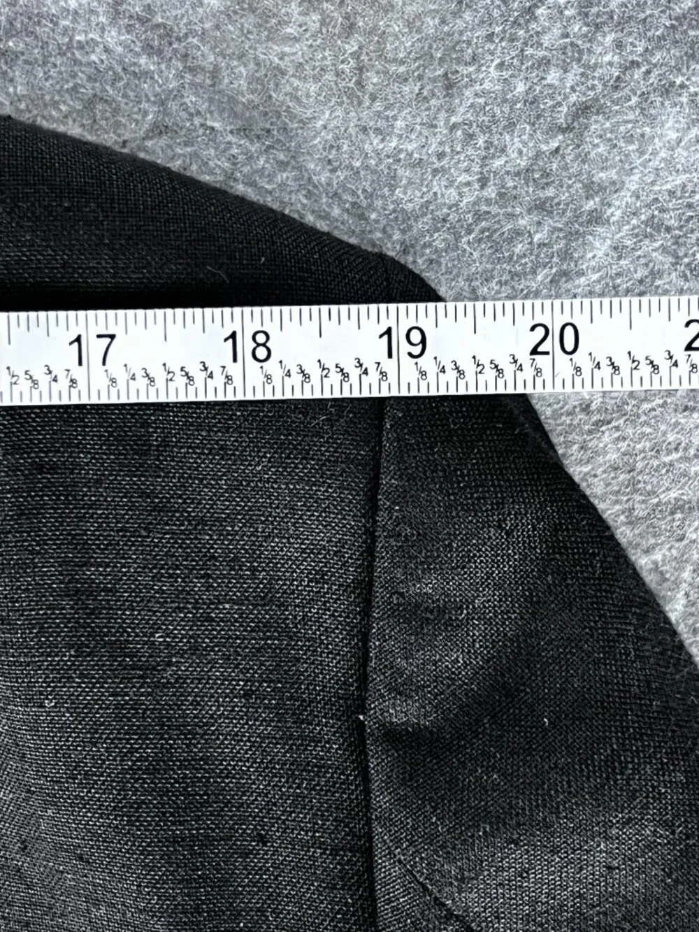 John Ashford Mens Classic Sport Coat Blazer 3 Button Black Linen Poly Blend 42R